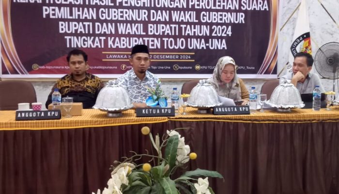 KPU Touna Gelar Rapat Pleno Penetapan Hasil Perhitungan Perolehan Suara Pilkada