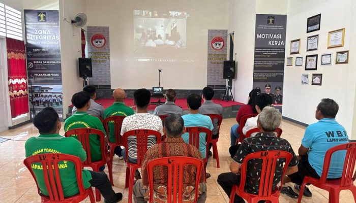 WBP Lapas Ampana Ikuti Perayaan Natal Nasional Bersama Secara Virtual