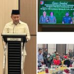 Bupati Ilham Lawidu saat menghadiri sekaligus memberikan sambutan pada acara Pisah Sambut Danrem 132/Tadulako. Foto: Prokopim